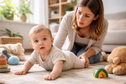 Baba hasra fordult, anyuka aggódva nézi a mozgásfejlődést.