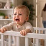 Baba sír, amikor az anya elhagyja a szobát, szeparációs szorongás.