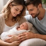 Újszülött hazaérkezése boldog szülők karjaiban