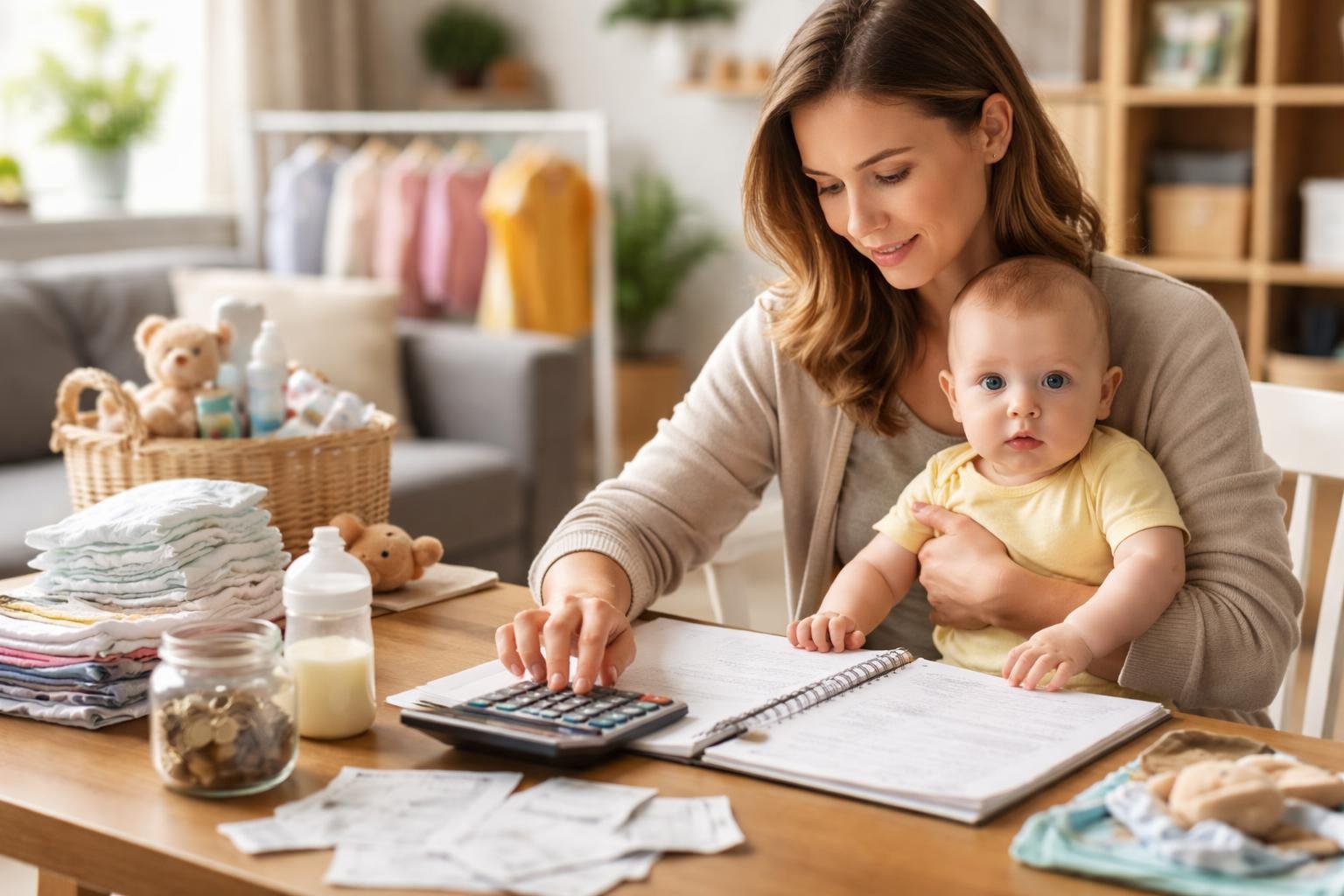 Szülő babával költségvetést tervez a gyerekholmikra